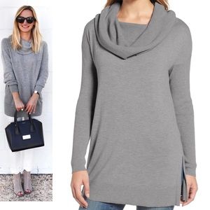 Calson Side Slit Convertible Cowl Neck Tunic
